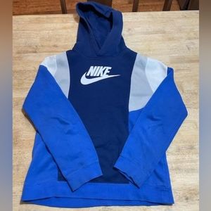 Nike hoodie blue and white boys large